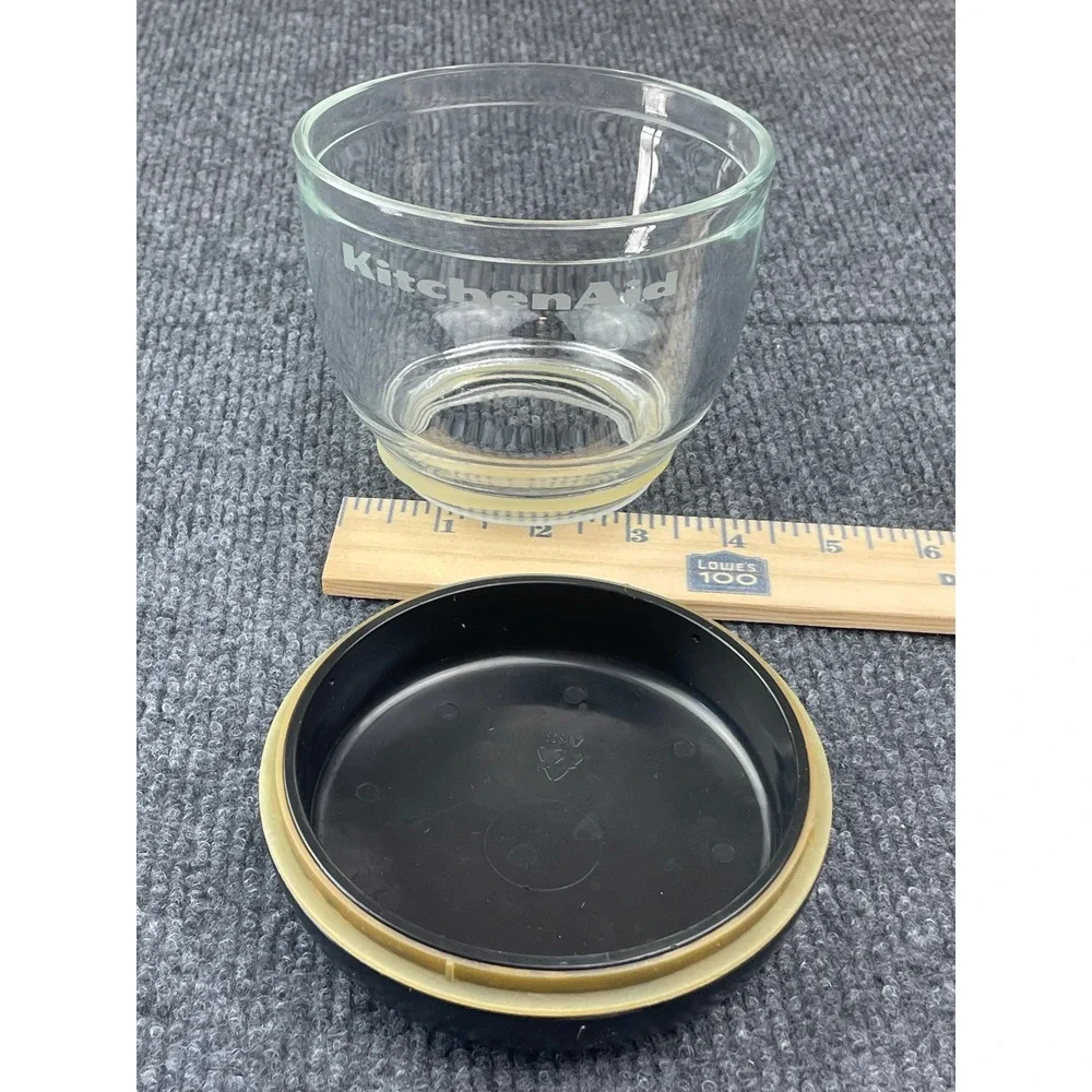 KitchenAid Burr Coffee Grinder Glass Jar Replacement with Black Lid Clear